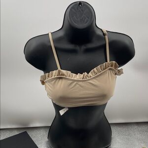 2.9.26 Tan Ruffled Bikini Top (S)